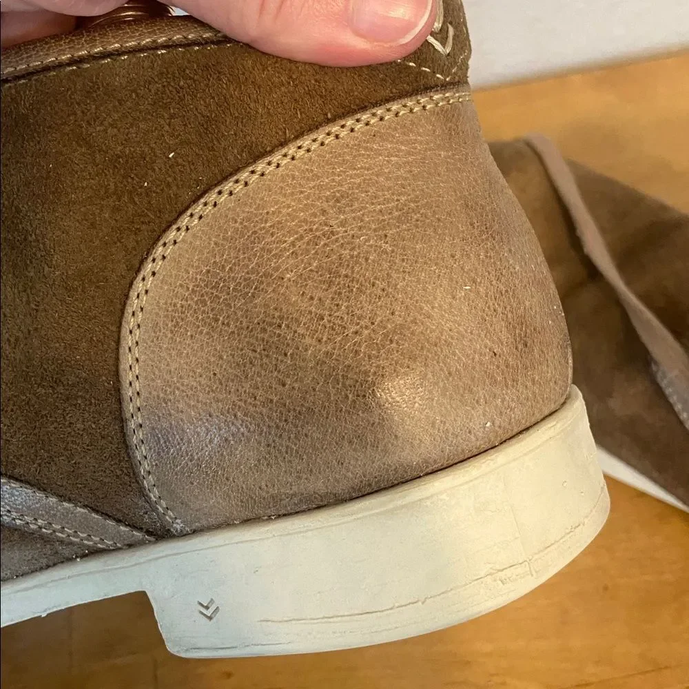 John Varvatos Two-Tone Brown Dylan Suede Chukka Boots Size 10 1/2